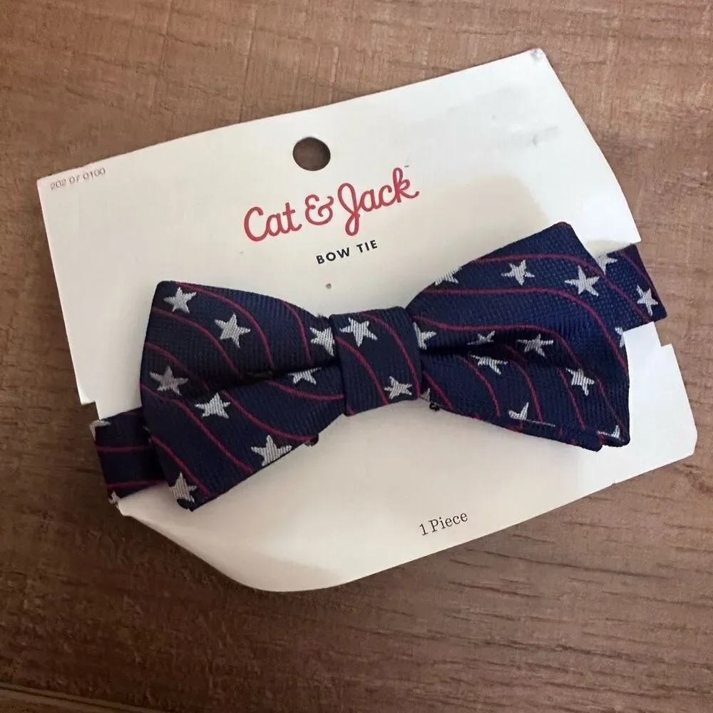 Cat & Jack Bow Tie Kids & Toddlers Boy Blue Americana Patriotic Formal NWT